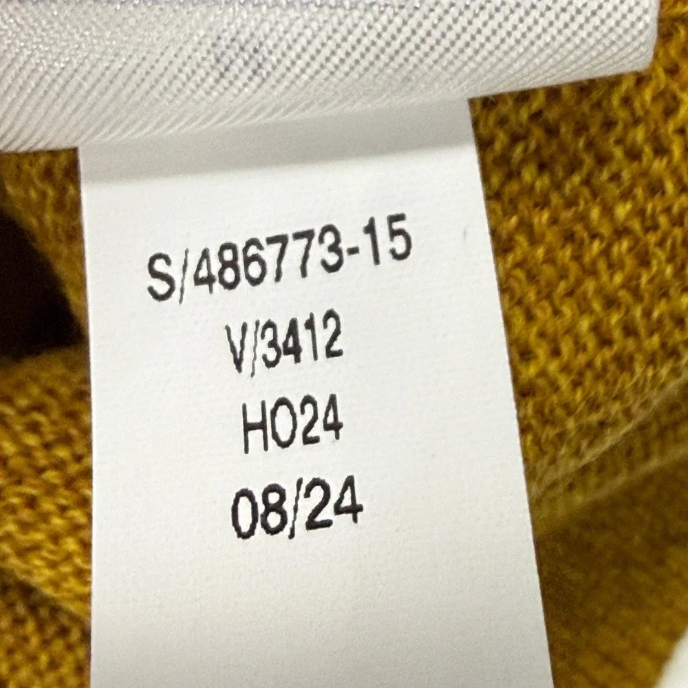 Banana Republic 100% Merino Wool Crewneck Sweater Mens Medium Mustard Yellow NWT